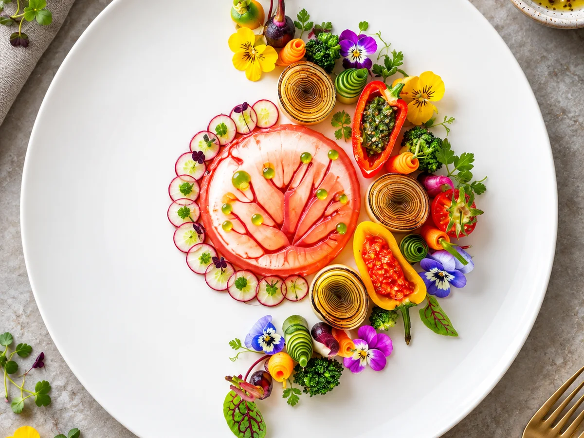 Vegetable composition — illustrative culinary photography