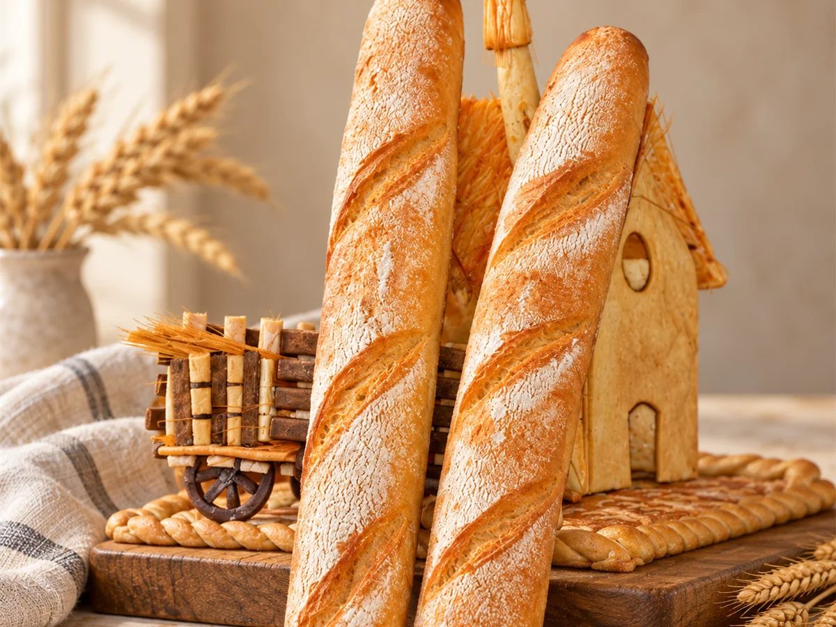 Baguette presentation Baguette presentation — illustrative culinary photography