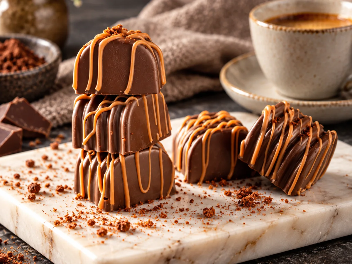 Chocolate finishing — illustrative culinary photography